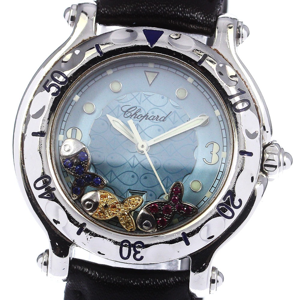 ショパール Chopard 27/8921-402 ハッピースポーツ ハッピーフィッシュ デイト クォーツ レディース _764189【中古】