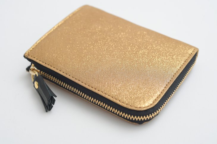 POMTATA (ポンタタ) HAK L Zip Short Wallet (gold)
