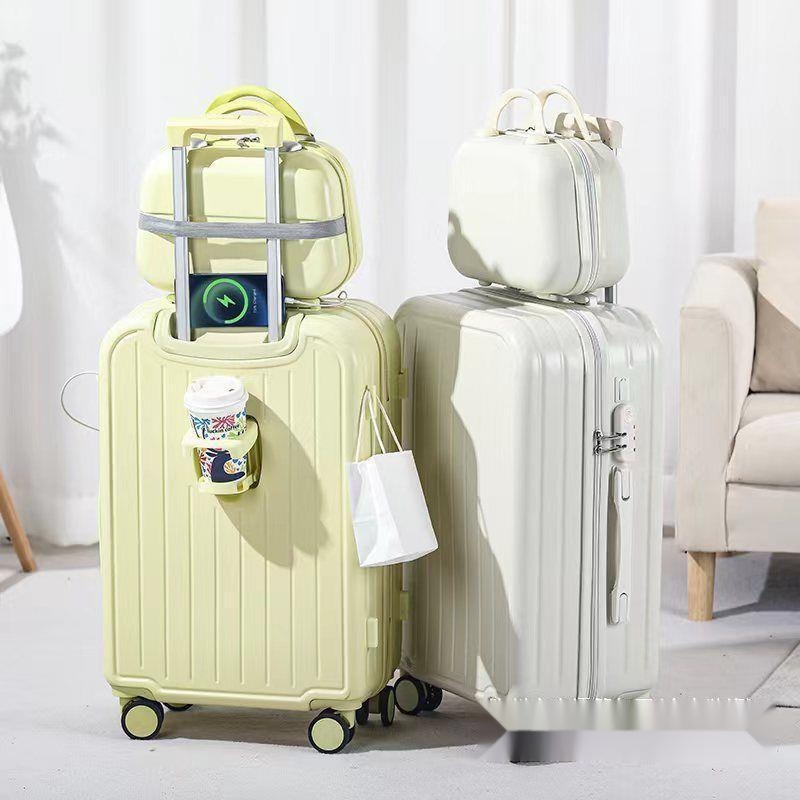 工場直販の小さな母子カップホルダー充電式スーツケースパスワードボックストロリーケース耐久性と強力な新しいスタイルの荷物