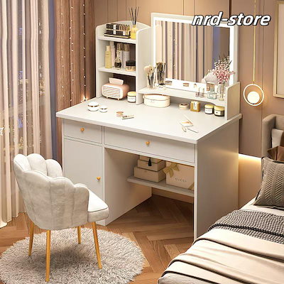CE59美品未使用アウトレット80cm幅おしゃれなドレッサーテーブルWH完成品 136567-top.jpg