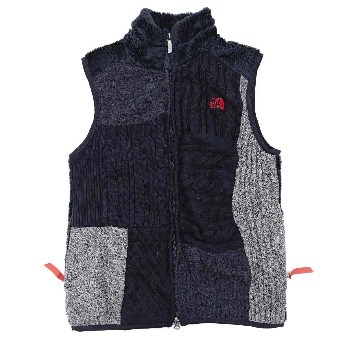 【中古】ノースフェイス パープルレーベル ニット切替 フリース ベスト M ブラック NA2977N メンズ THE NORTH FACE