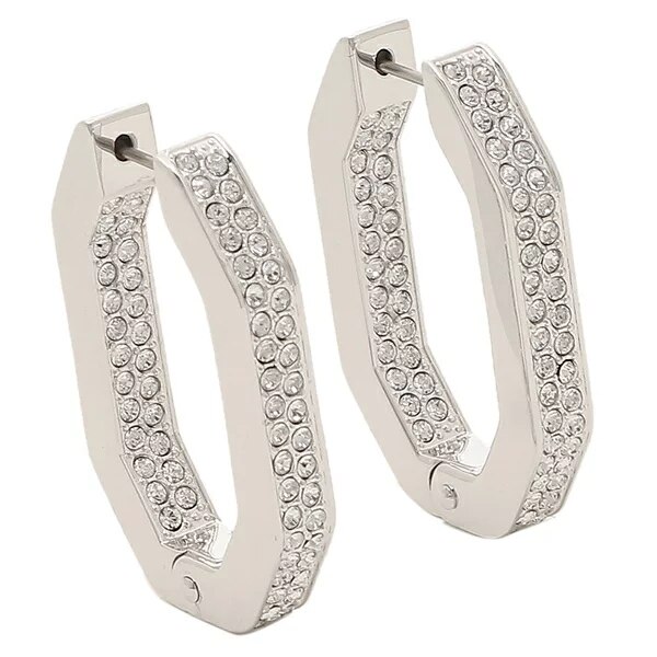 ピアス アクセサリー デクストラ Mサイズ フープ ホワイト シルバー レディース 5618308