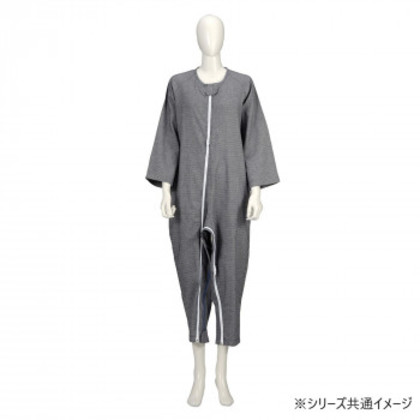 竹虎 ソフトケアねまき両開きファスナー厚手 紺 大きいサイズ 106445・LL