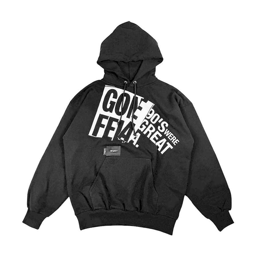 WTAPS ダブルタップス パーカー コットン ブラック/ホワイト メンズ z4435