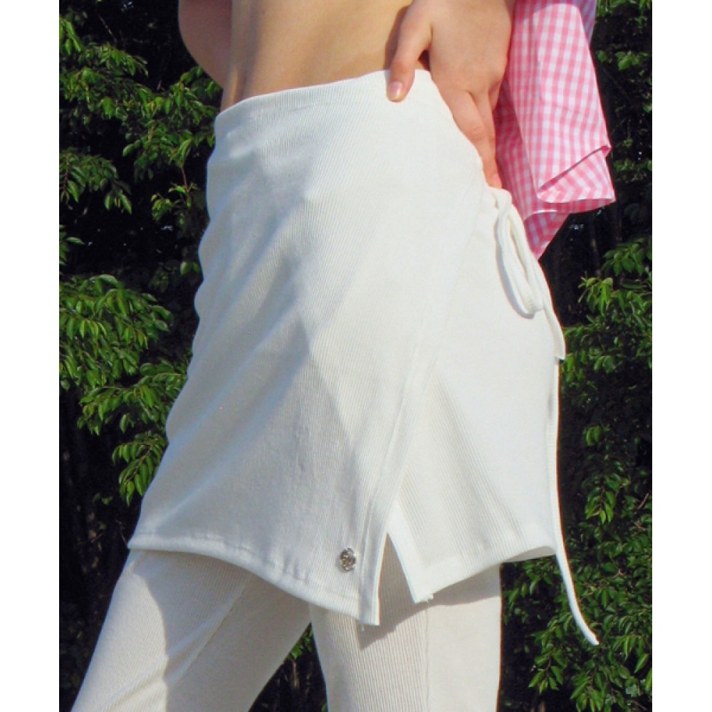 RONRON ロゴレイヤーゴルジラップスカートアイボリー