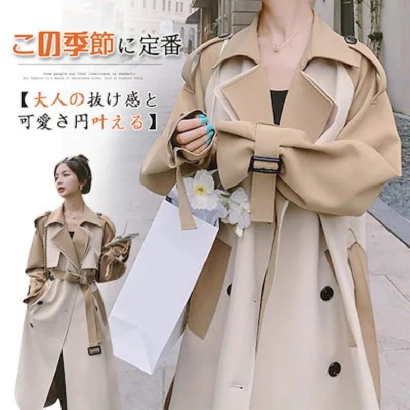 トップス 英伦風 大きいサイズ 春トレンチコート ロングコート 大人っぽチェスターコ 秋 トレンチコート AWアウター Jジャケット 2025春 新作 コート レディース セミロング 流行りコート
