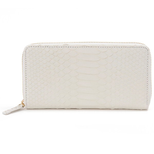 ロダニア ダイヤモンドパイソン ラウンド長財布 RDOP9735WH ホワイト