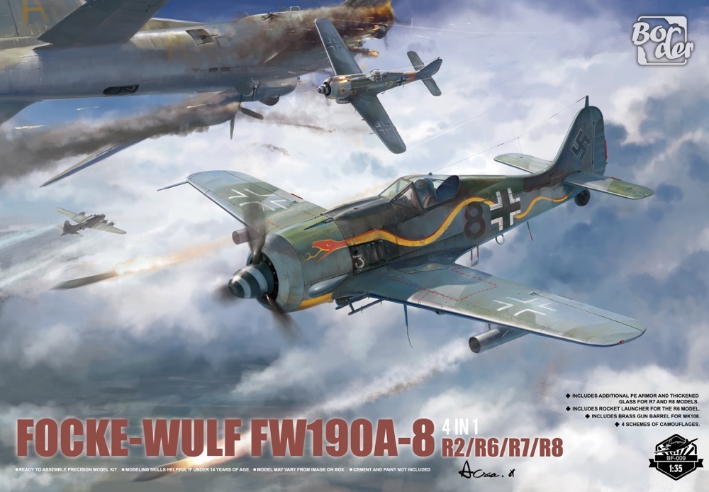 ボーダーモデル 1/35 フォッケウルフ Fw190 A-8 4in1(R2/R6/R7/R8)【BF009】 プラモデル HB BF009 フォッケウルフFw190