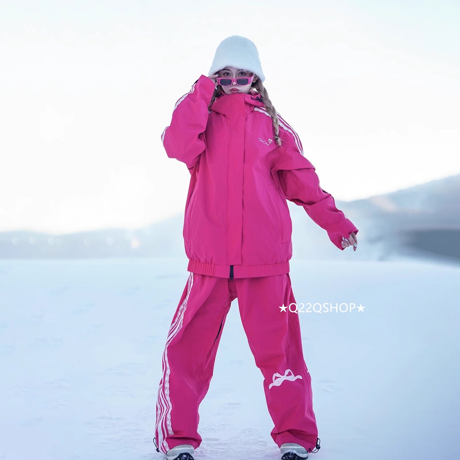 スノボウェア 2025 上下セット メンズ レディース アウター ジャケット パンツ ズボン ストライプ レース ウィンタースポーツ スノーボードウェア スキーウェア スノーウェア 防水防寒 韓国風