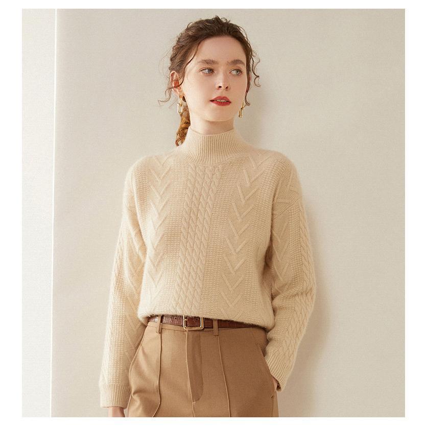 カシミヤセーター カシミヤ ハイネックセーター トップス プルオーバー ウールセーター レディース ハイネック ニット 無地 シンプル カジュアル 長袖　S-5XL