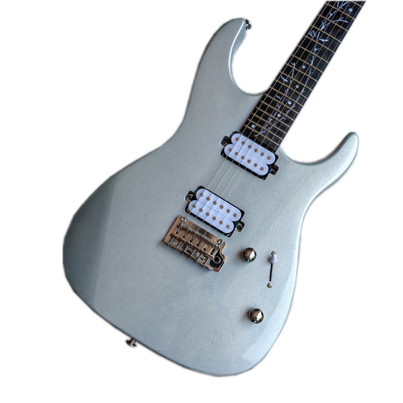 灰色6弦Tremolo電気ギターマホガニーボディエボニー指板ラウンドヘッドフレットプルアップボリュームスイッチ BJ739
