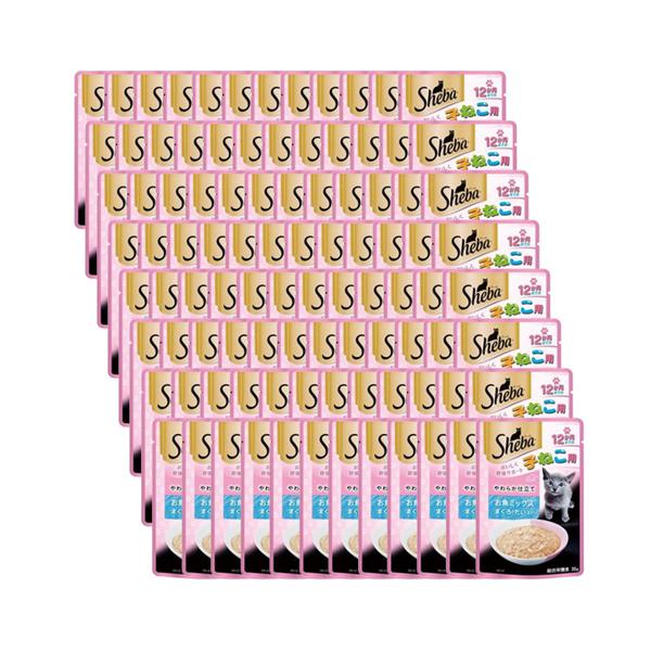 96個セット シーバリッチ 12か月までの子ねこ用 やわらか仕立て お魚ミックス まぐろ