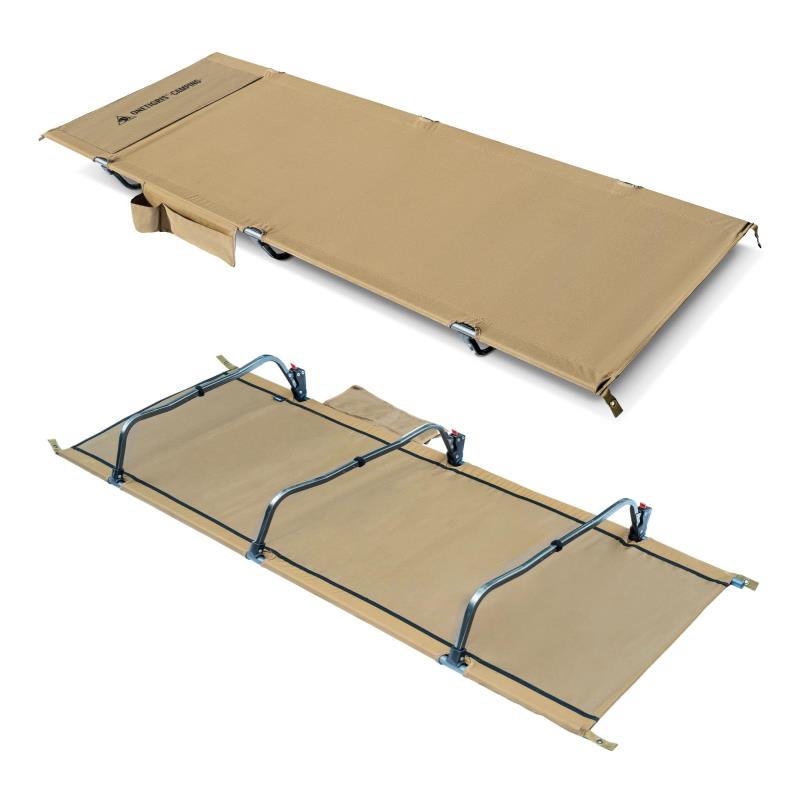 OneTigris SUPRAGRIS キャンプコット 折りたたみベッド ワイド 幅広70cm 耐荷重180kg 軽量2.6kg 7075アルミフレーム ポケット付き 組立簡単 静音 撥水 通気 収納