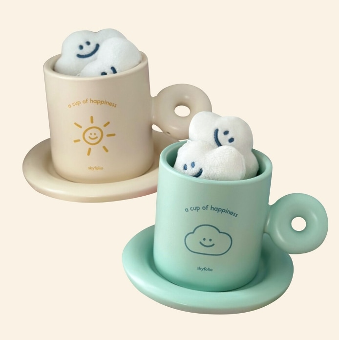 [Skyfolio] Happinessカップアンドソーサーセット（雲太陽2種）