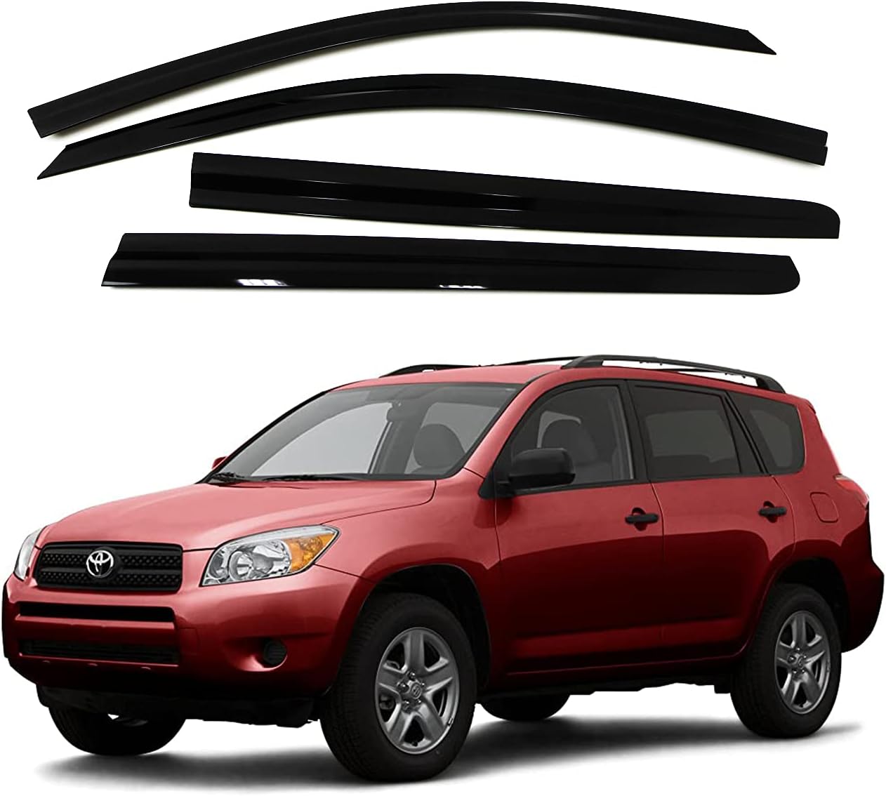 AUTOCLOVER トヨタ RAV4 2006-2012対応 ドアバイザー 4PCS スモークタイプ テープオン式 ウィンドウバイザー ウィンドウディフレクター