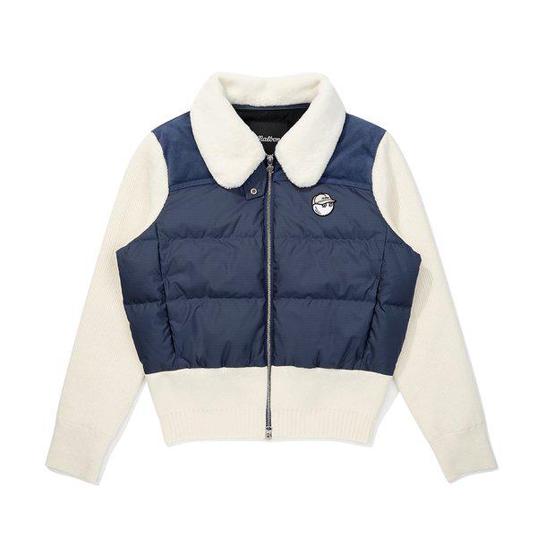 [Malbon公式] 女性カラー配色ハイブリッドダウンジャケット NAVY (WOMAN)
