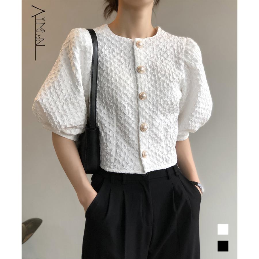 上品ブラウス レディース パフスリーブ【ネコポス可】