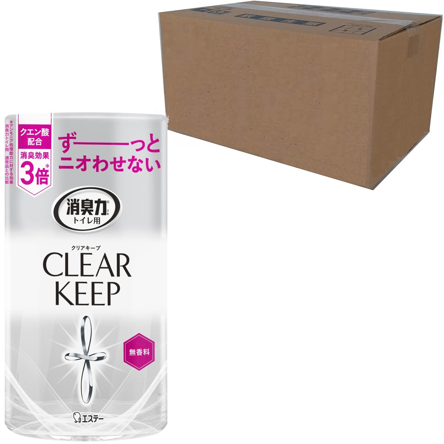 消臭力 トイレ クリアキープ オフ ィス ビジネスに ケース販売 トイレ用 置き型 無香料 400mL×18個 トイレの消臭力 クエン酸配合 消臭剤 消臭 芳香剤 クエン酸プラス