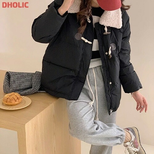 [メガ割りSALE]ボアカラートグルボタン中綿ジャンパー