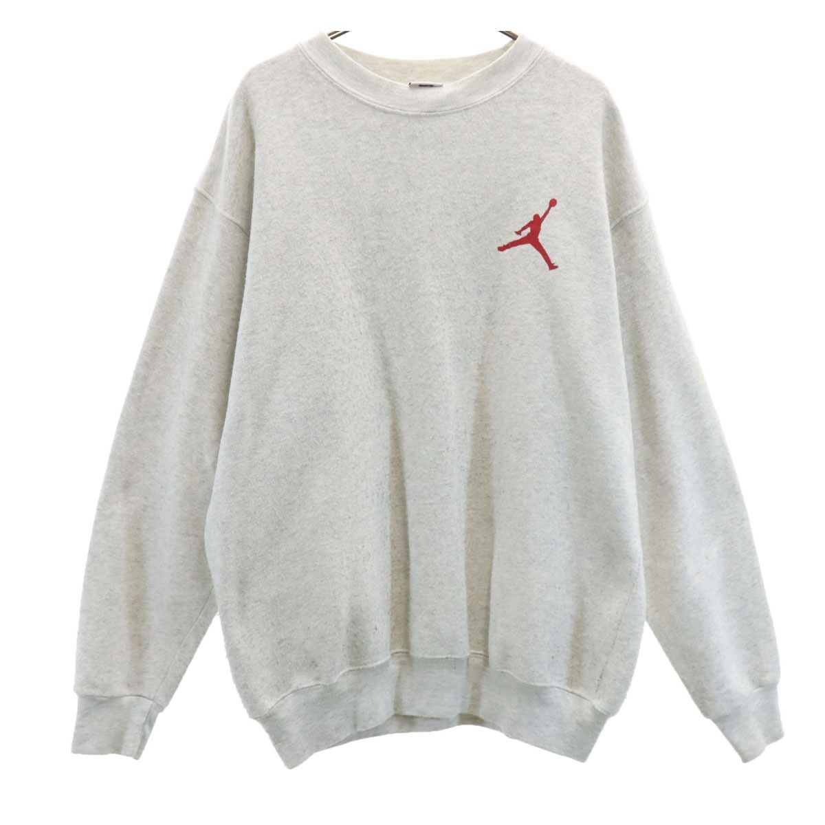 90s 00s JORDAN オールド バスケットボール 長袖 トレーナー グレー系 スウェット バックプリント メンズ 古着
