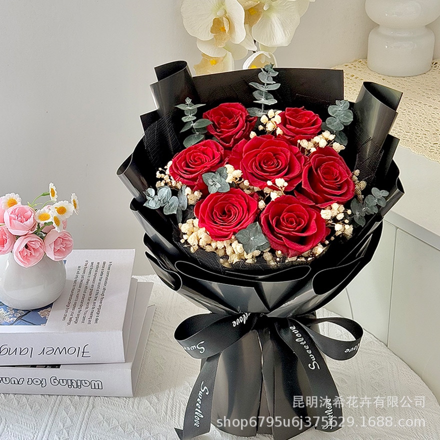 独占販売卒業シーズン贈り物 雲南永遠の花花束中国のバレンタインデーギフト赤いバラの花束高級永遠のバラの花束2つの方がお得です