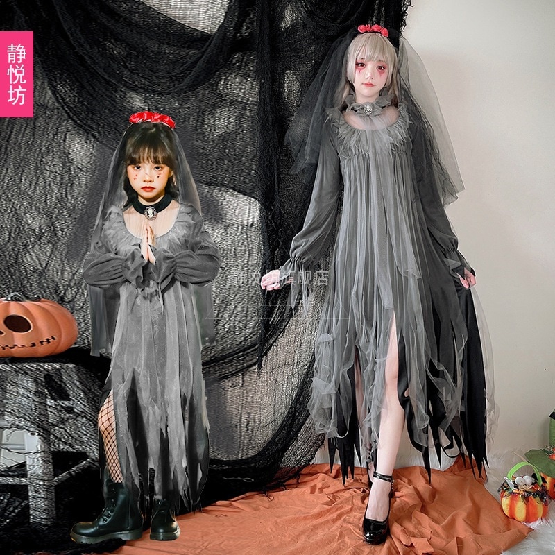 ハロウィン 子供用 コスチューム 吸血鬼 コス ドレス 魔女 魔女 ナイト エルフ ステージ キャットウォーク ロングスカート