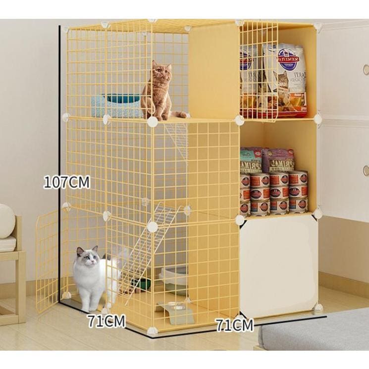 猫用ケージ 折り畳み式 組立式 収納 多頭飼い お手入れ簡単 ペットゲージ おしゃれ ネコ ペット用品 猫犬兼用 ロッカー付き おすすめ