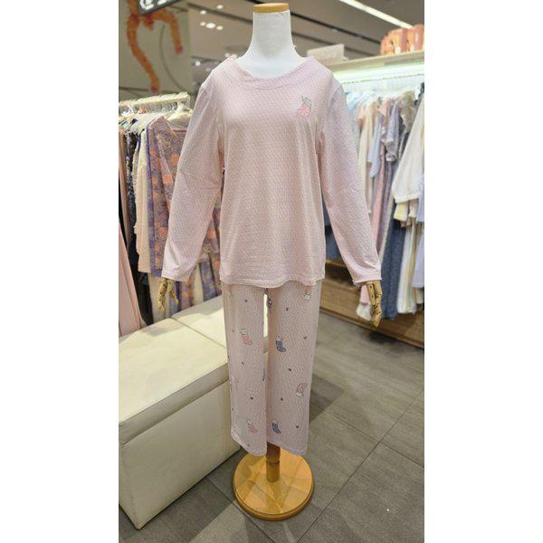 ポリ起毛ハウンドチェック捺染女性用室内着セットEZ1951EZ1951P