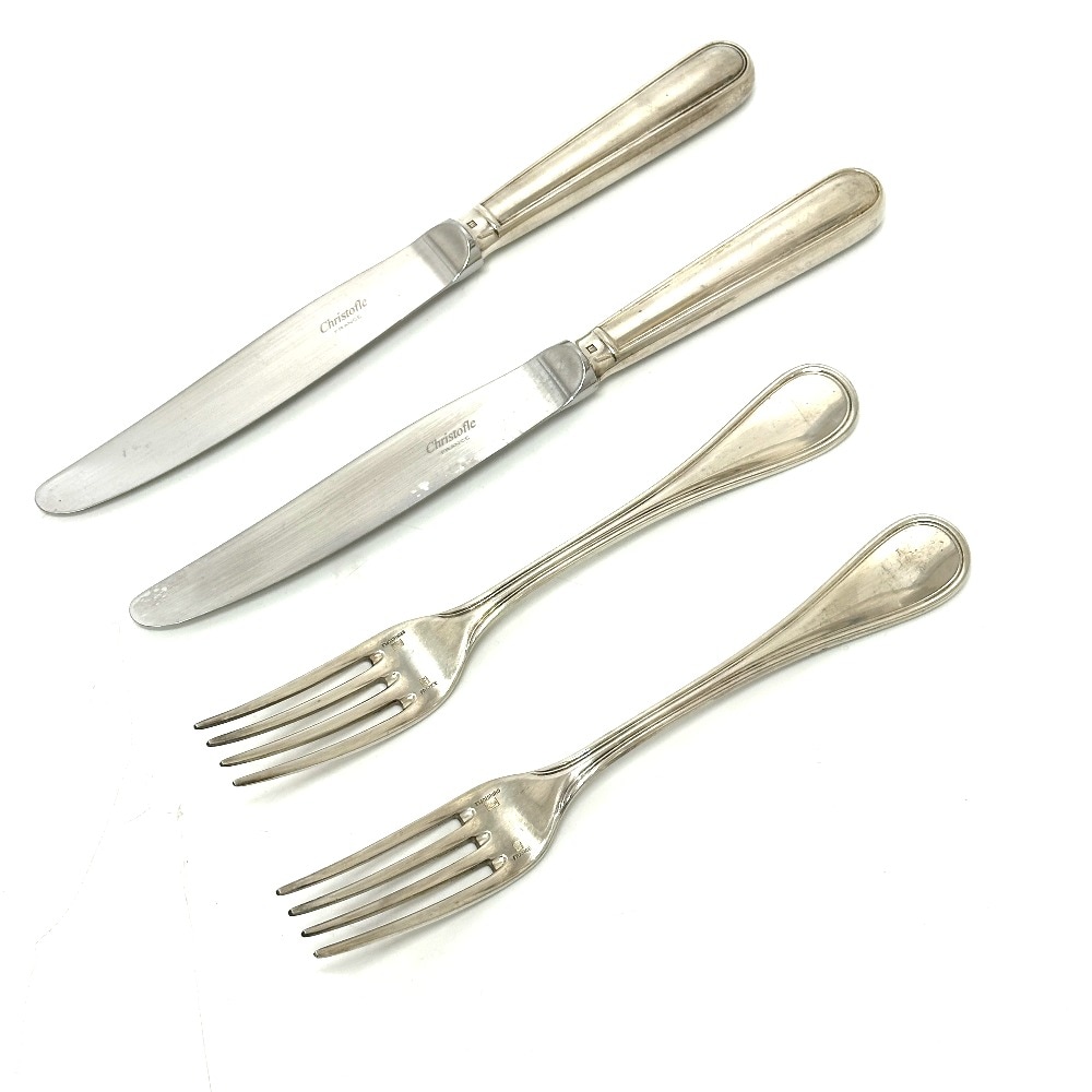 Christofle クリストフル フォーク マルメゾン フォーク ナイフ 4本セット 合金 シルバー