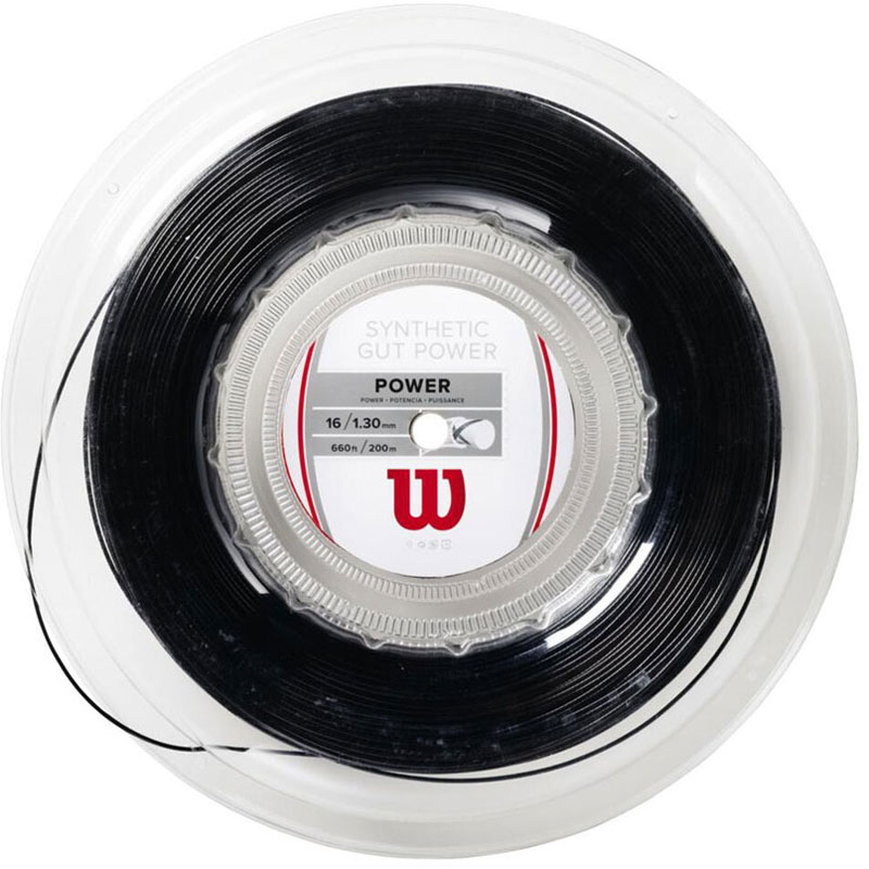 Wilson(ウイルソン) テニスストリングス SYNTHETIC GUT POWER 16 REEL ブラック テニス 硬式ガット (wrz905200)