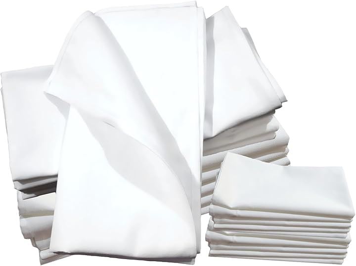 トーション テーブルナプキン ワイン ワイントーション 無地 花柄 コットン 吸水性 吸音性 厚手 プロ仕様(白 無地, 50cm x 50cm (20 枚)) 5,702円