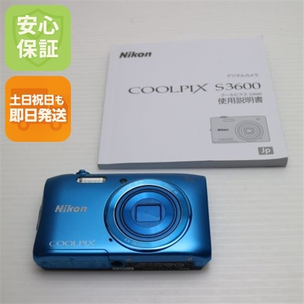 美品 COOLPIX S3600 コバルトブルー デジカメ ニコン 133
