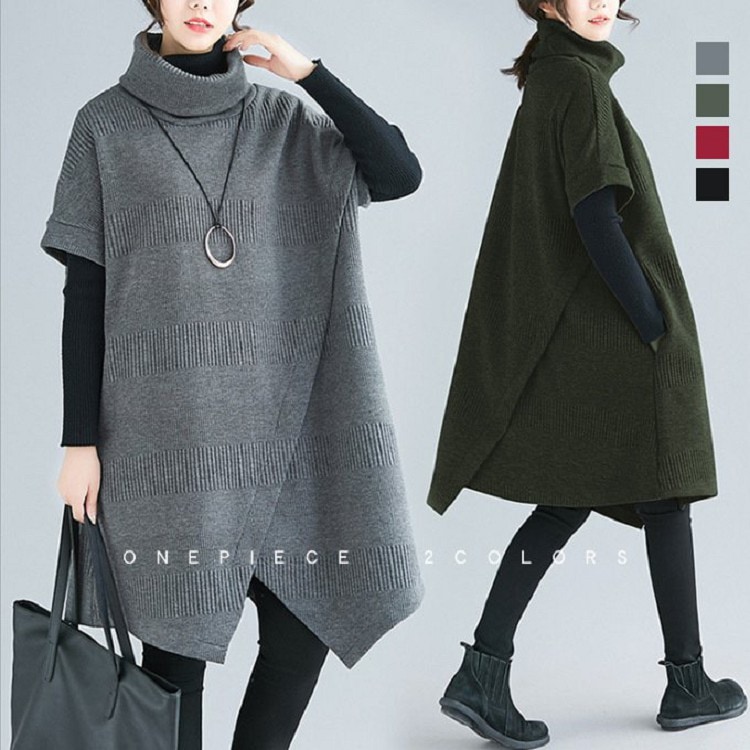 ニットワンピース レディース 秋冬 膝丈 きれいめ 厚手 上品 オシャレ マキシワンピース 体型カバ