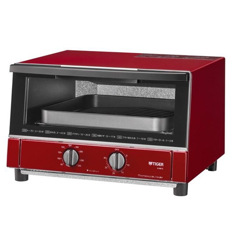 タイガー魔法瓶 TIGER オーブントースター クッキングトースター KAM-S131-R 黒遠赤ヒーター ワイド＆ビック庫内 トースト3枚 やきたて レッド