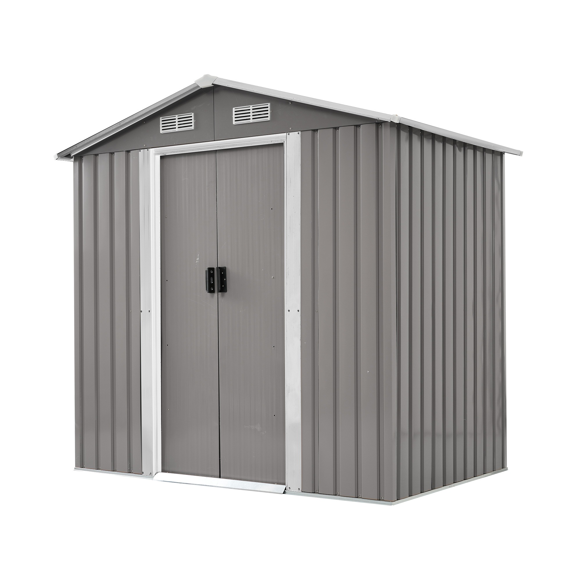 【国内発送Ｍ】1863【可動棚なし】物置 屋外 スチール 倉庫 戸外収納庫 幅184*奥行き132*高196cm 物置き おしゃれ 大型 収納庫 屋外物置 防さび ベランダ 防水 ドア 引戸 スチール