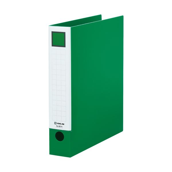 （まとめ） キングジムレバーリングファイル A4タテ 2穴 380枚収容 背幅55mm 緑 6674-G 1冊 (×5セット)