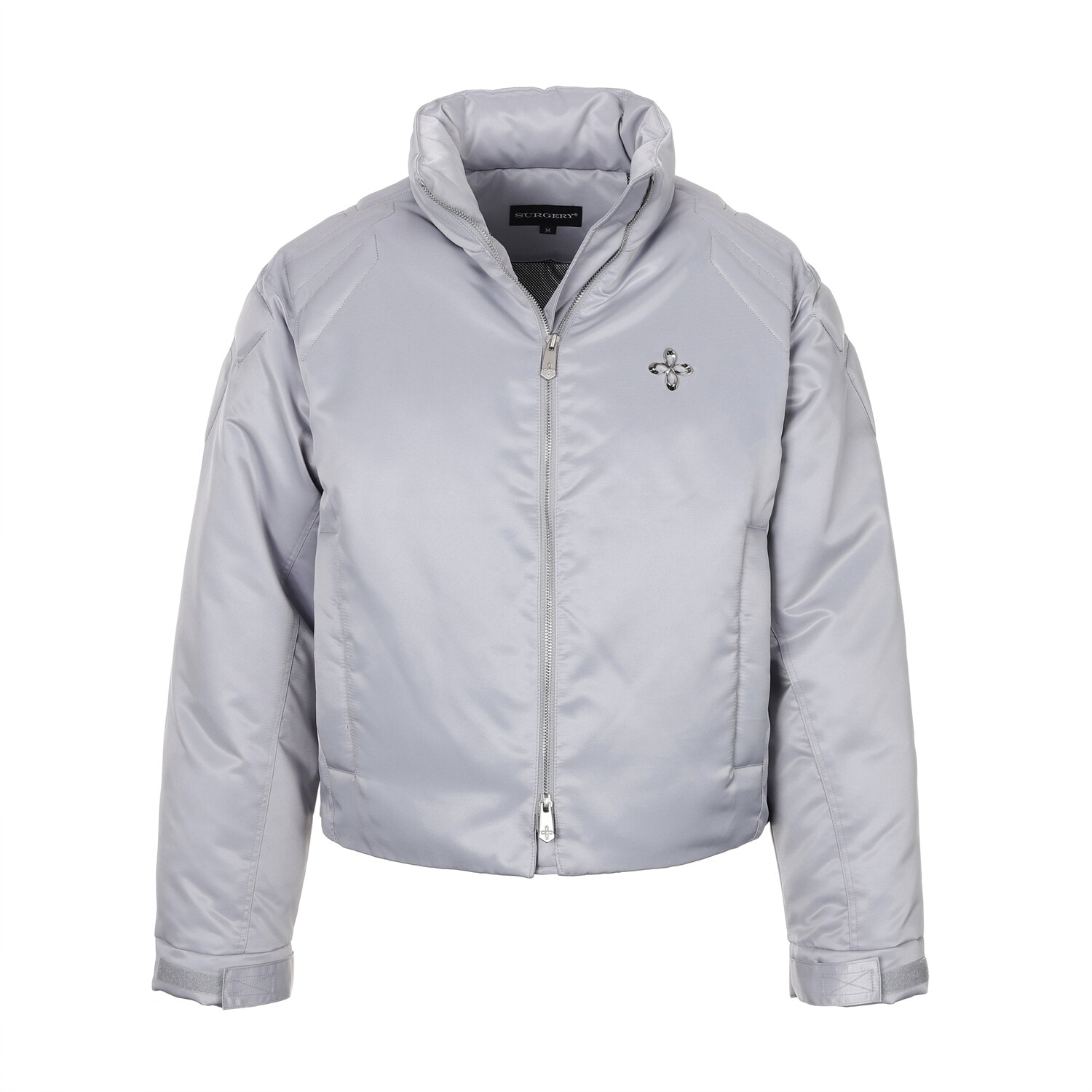 【SURGERY】 SURGERY BIKER EMBOSSING PUFFER JACKET : GREY