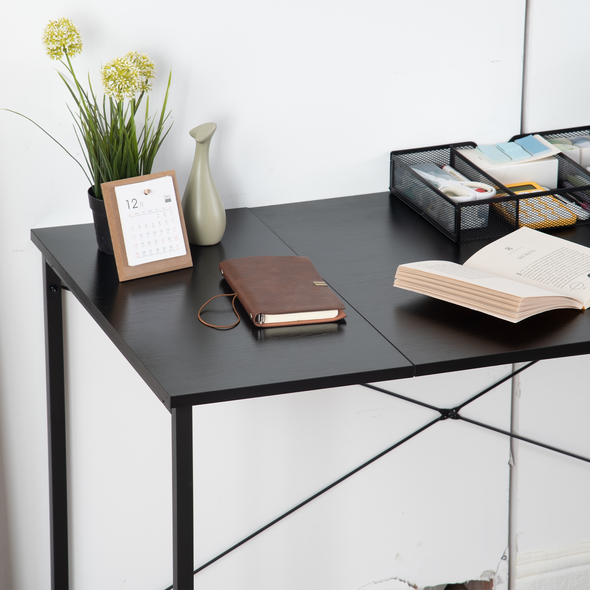 [国内即発送]【新品】[国内即発送]【ブラック】パソコンデスク シンプル 極簡易デスク ワークデスク 木製 机