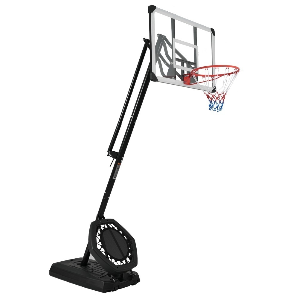 【国内発送】バスケットゴール ハンドルを回すだけの簡単　高さ無段階調節 フロートボード付き　公式＆ミニバス対応 230-305cm 移動可 工具付き ゴールネット バックボード リング ミニバス 一般