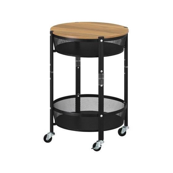 マルチワゴン 丸型2段 ブラック アイリスオーヤマ MUW-R2