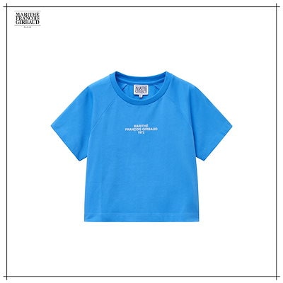 【MARITHÉ FRANÇOIS GIRBAUD】 W LETTERING LOGO CROP TEE vintage blue 正規品