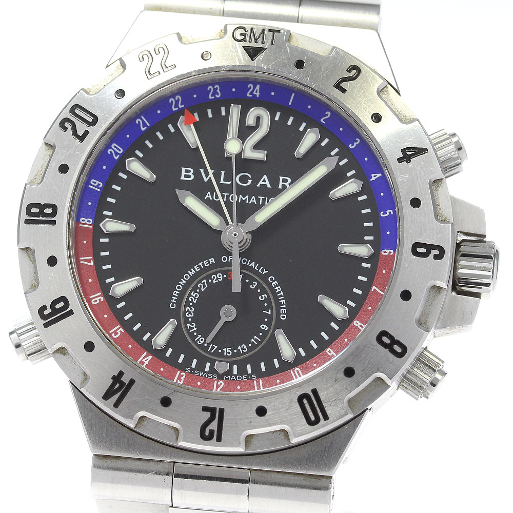 ブルガリ BVLGARI GMT40S ディアゴノ GMT デイト 自動巻き メンズ _839238【中古】