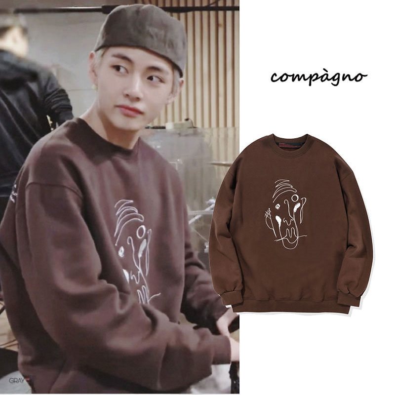 [compagno] BTS着用 Pierrot Heavy Over-fit ピエロ刺繍ヘビー オーバーサイズ tシャツ スウェット プリントtシャツ レディース メンズ おおきいサイズレディース