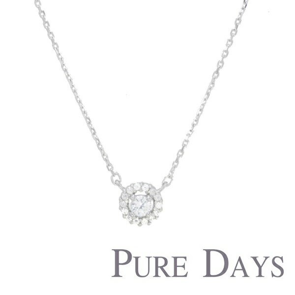 ピュアデイズ レディース シルバー 925 天然 ホワイト サファイア ネックレス PURE DAYS PWS-001 アクセサリー ジュエリー キュービック ジルコニア ペンダント ブランド アクセ