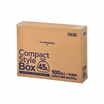 ジャパックス コンパクトスタイルポリ袋45L 半透明 100枚x8箱 CSB53 8,831円
