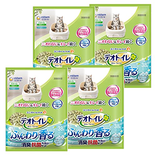 【ケース販売】デオトイレ 猫用 サンド 香る消臭 抗菌サンド グリーン 3.8Lx4個