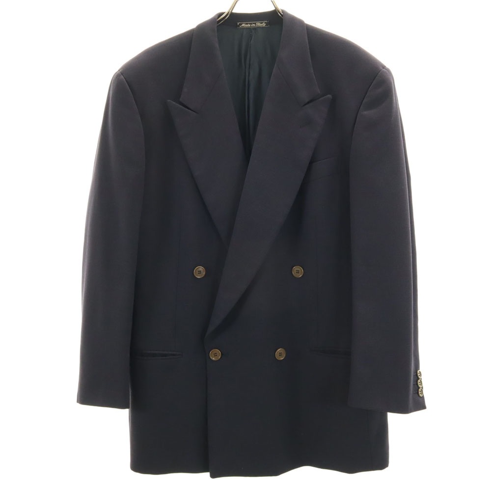90s オールド ダブル テーラードジャケット 50 ネイビー ブレザー メンズ