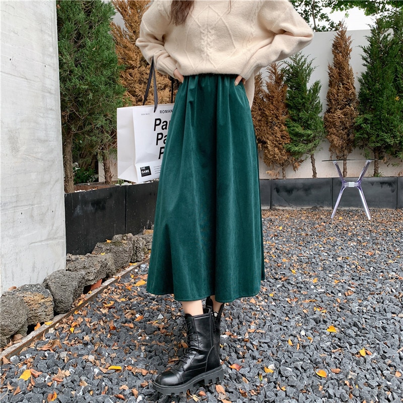 レディース スカート ボトムス カラースカート フレアスカート ロングスカート ミモレ ロング フレア Aライン ハイウエスト ヴィンテージ コーデュロイ かわいい 大人可愛い きれいめ シンプル 5,151円