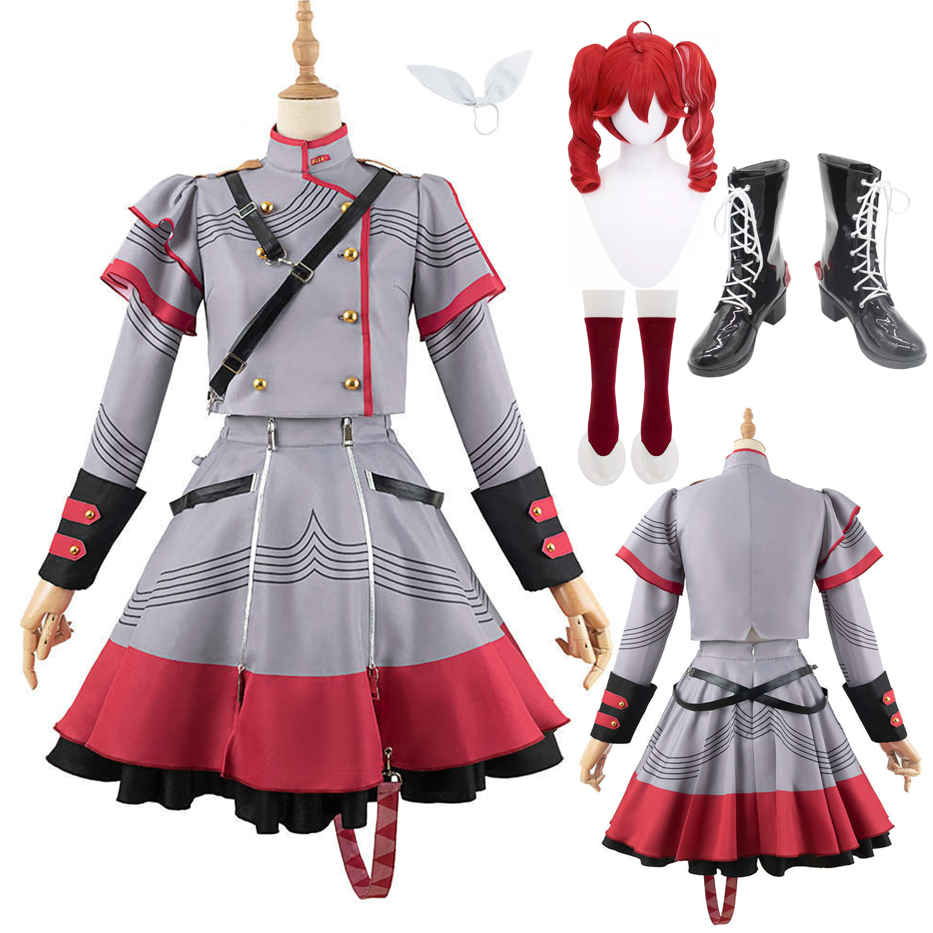 コスプレ衣装 重音テト コスプレ 衣装 ねんどろいど utau 重音 テト Kasane Teto コスプレ イベント ハロウィン 学園祭 コスプレ衣装 ウィッグ 靴 追加可能 7,728円