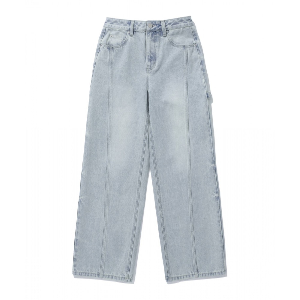 COVERNAT 女性用ストレートデニムパンツライトブルー